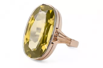 Vintage Žiedas Geltonasis peridotas Originalus 14k rožinio aukso vintage vrc113r